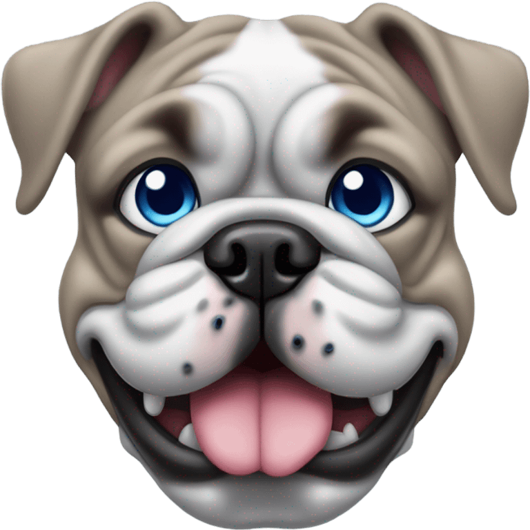 Bulldog francés gris con ojos azules emoji