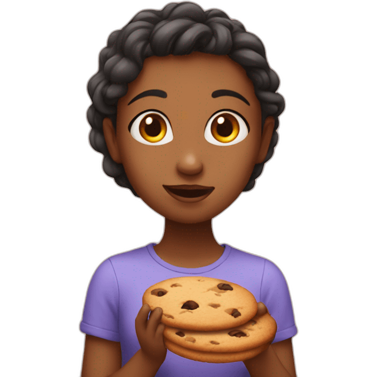 Girl giving cookie emoji