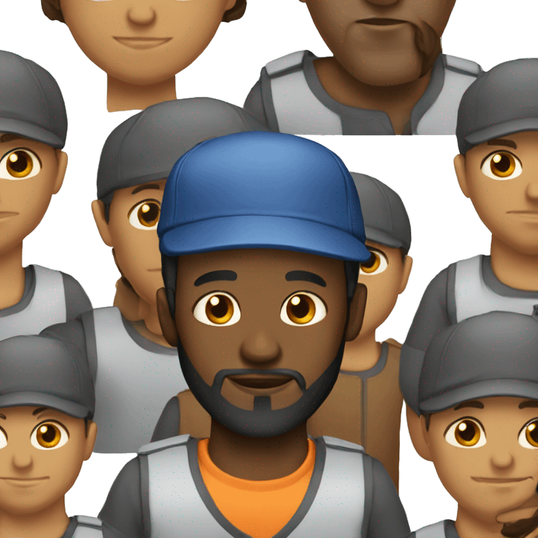 black man with short beard and cap emoji