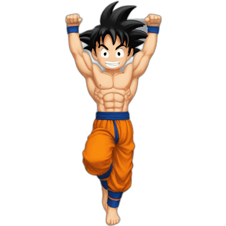 Goku  doing pull ups  emoji