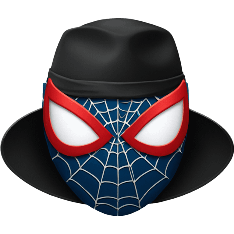 Spiderman mask WITH BLACK HAT emoji