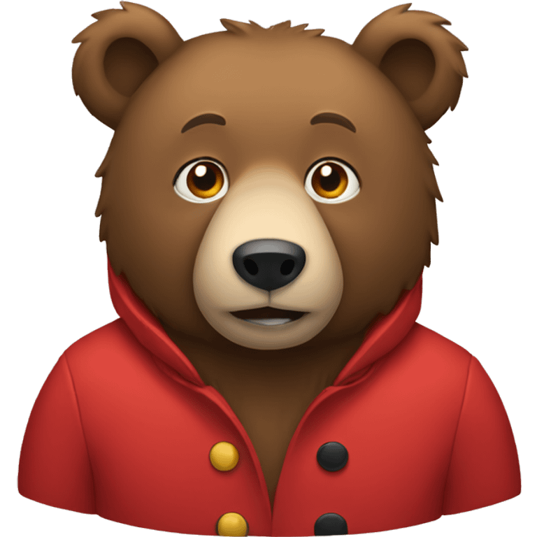 A bear with a red coat emoji