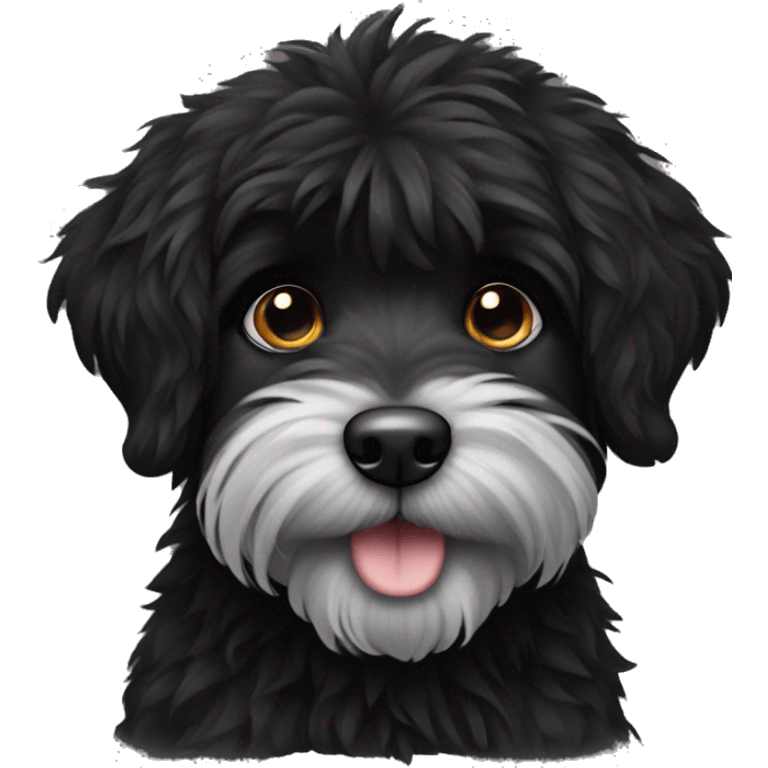 black shaggy dog puppy  emoji