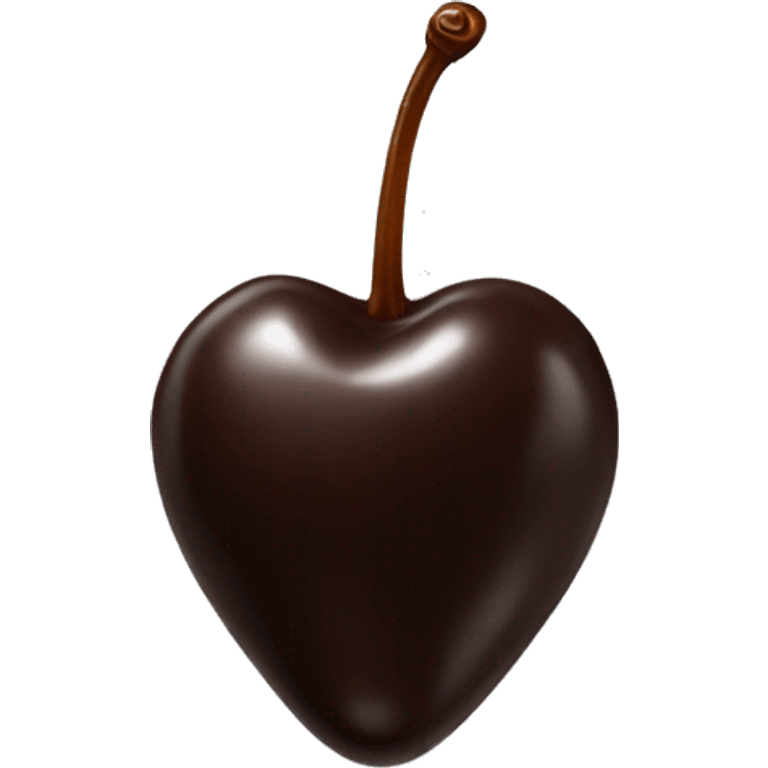 Realistic single dark chocolate covered cherry emoji