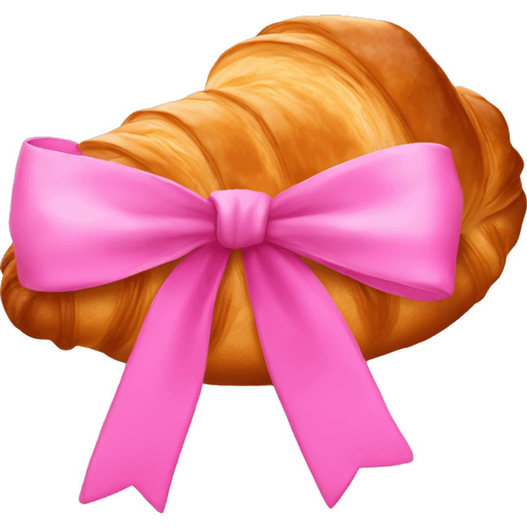 Croissant with a pink bow emoji