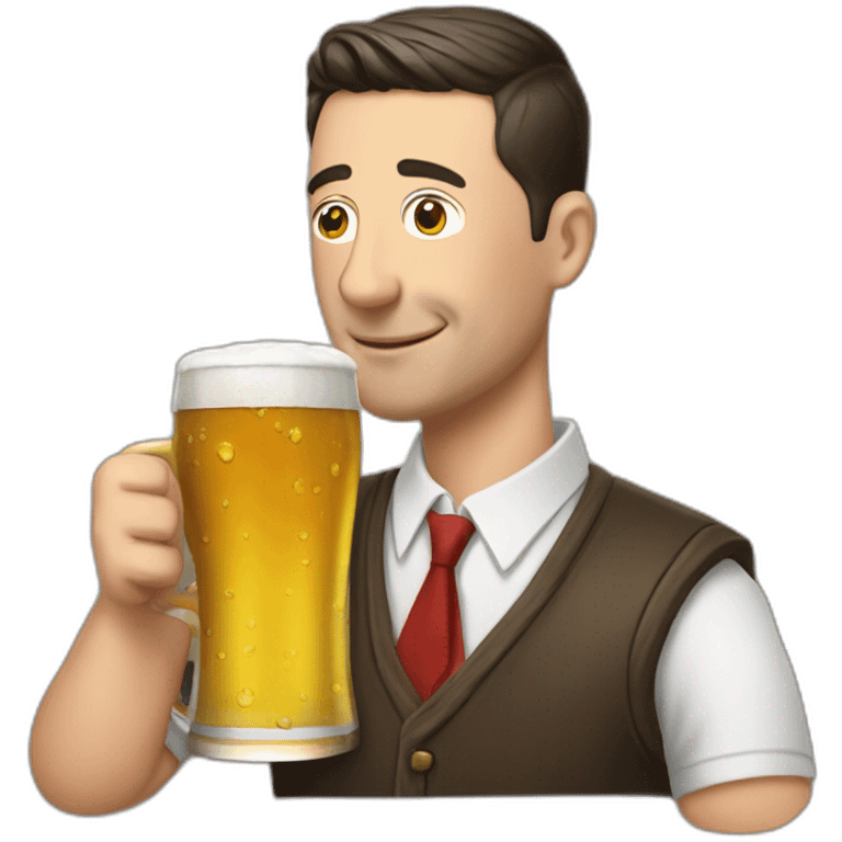 Lewandowski drinking beer emoji