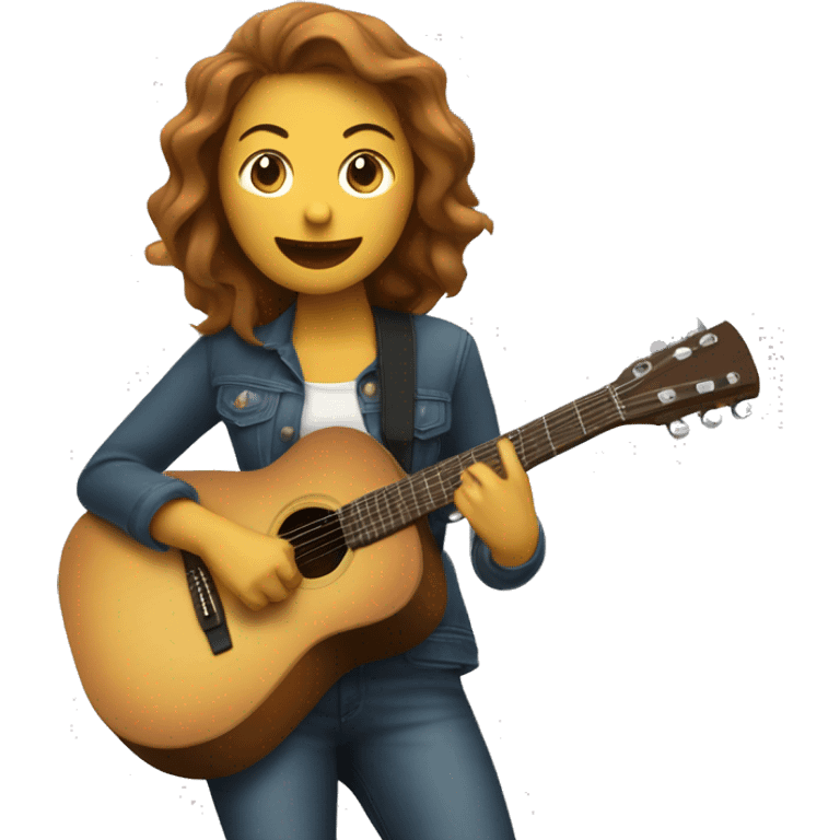 Femme qui chante et joue de la guitare  emoji