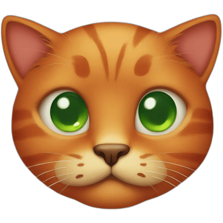 Red cat with green eyes emoji