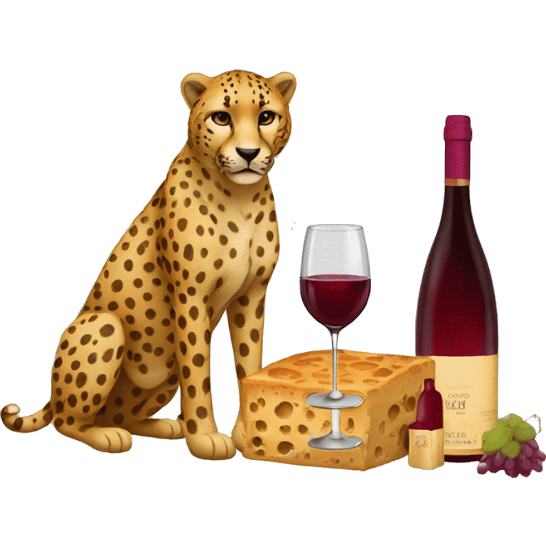 Chetah and wine emoji