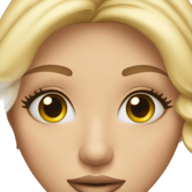 Blonde beauty with long lashes emoji