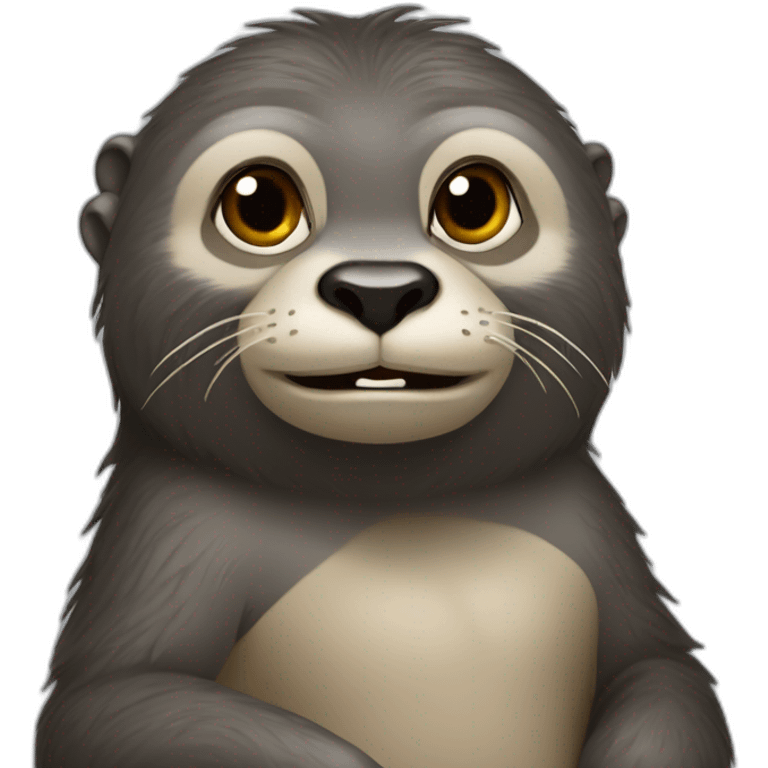 Une loutre sur le dos d'un gorille  emoji