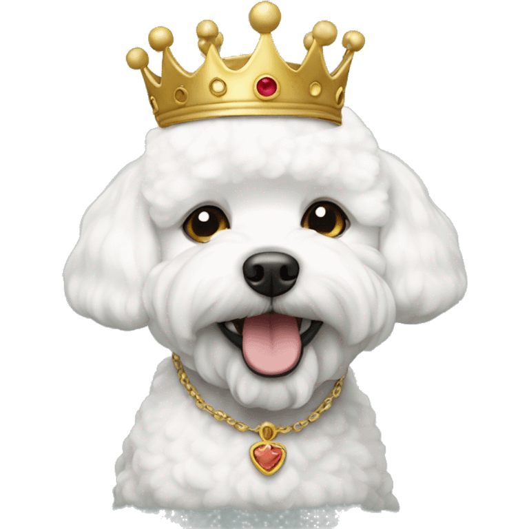 Bichon with a crown  emoji