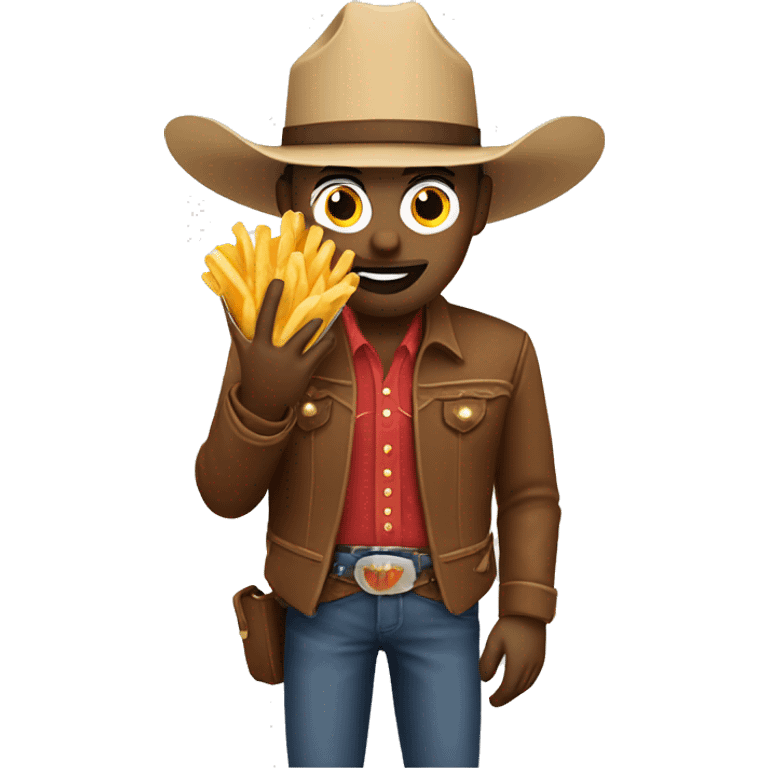 cowboy eating fries emoji