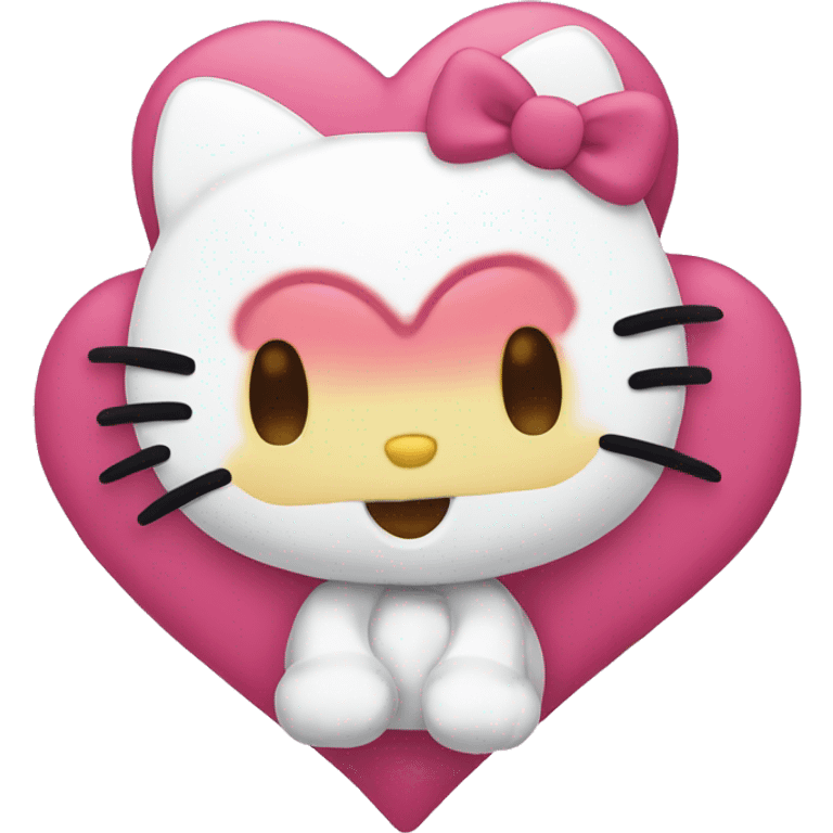 Hello kitty smiling with heart  emoji