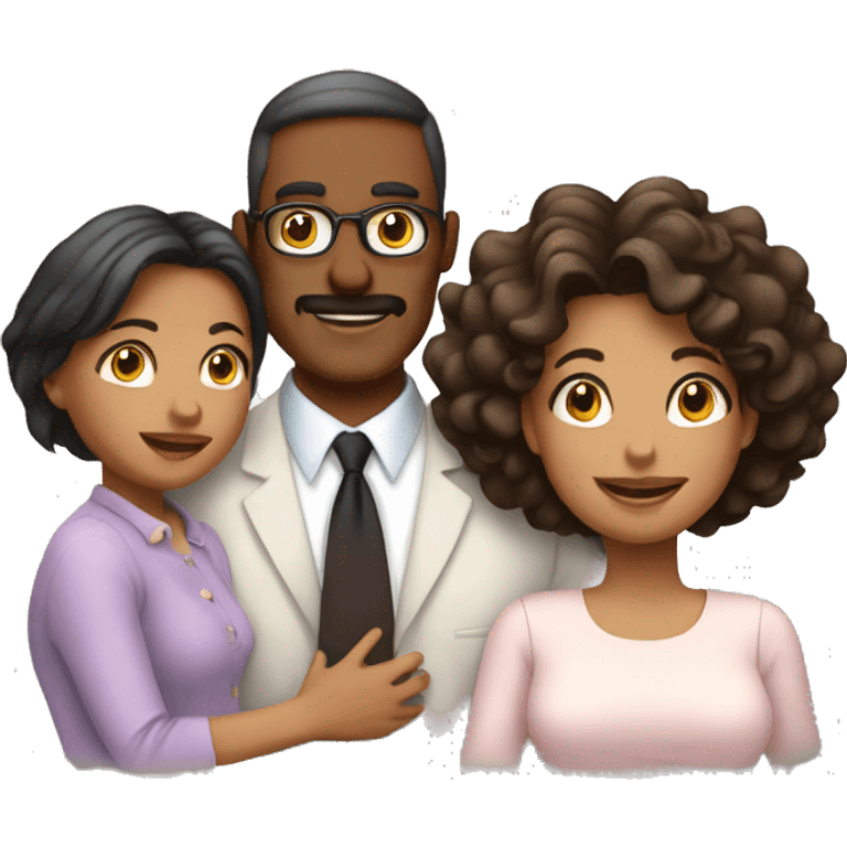 Mom dad and 2 girls emoji