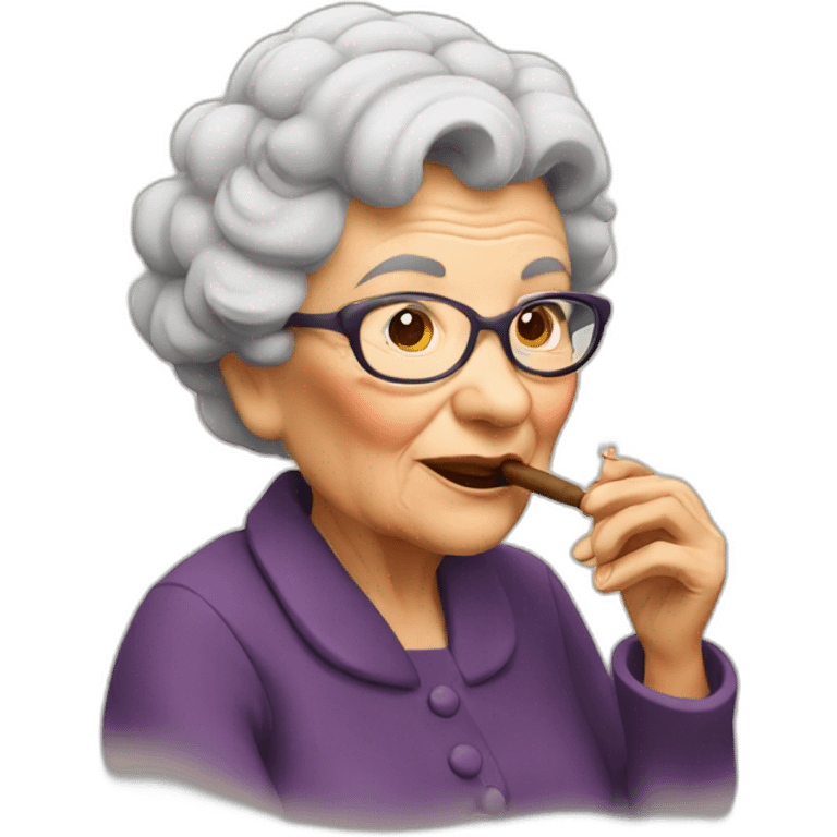 grandma smoking a pipe emoji