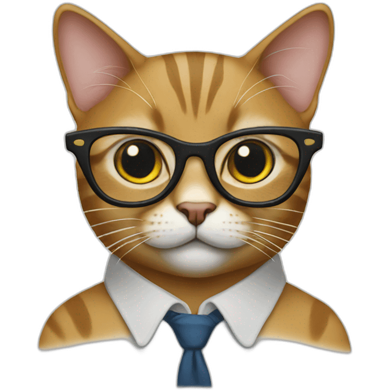 cat with nerd glasses emoji