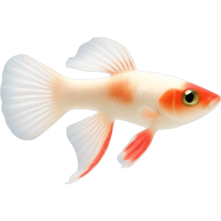 Albino full red guppy emoji