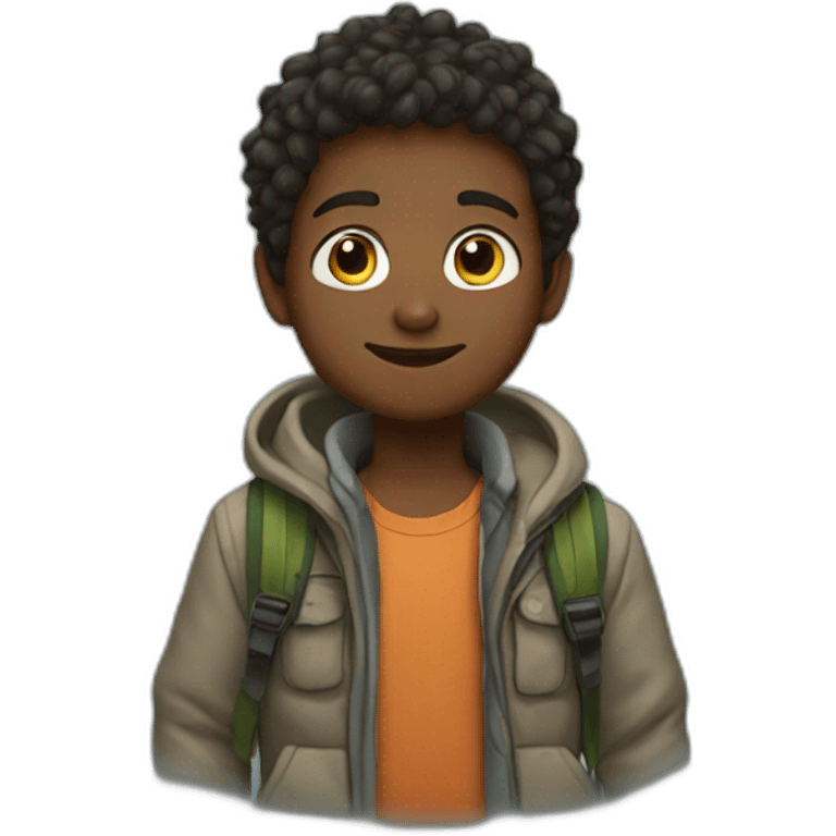 The boy in mountain emoji