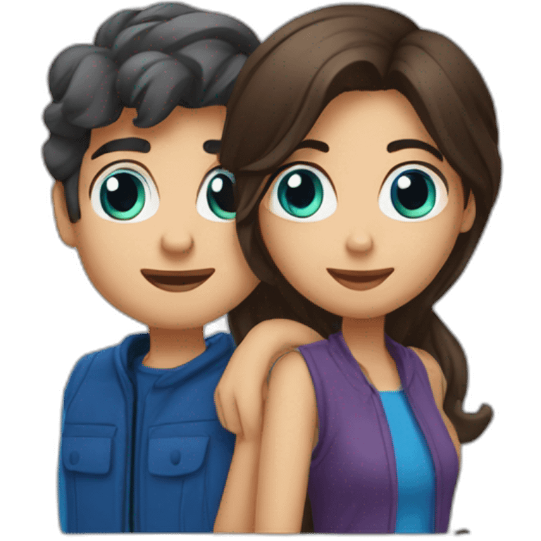 Brune couple yeux bleus  emoji