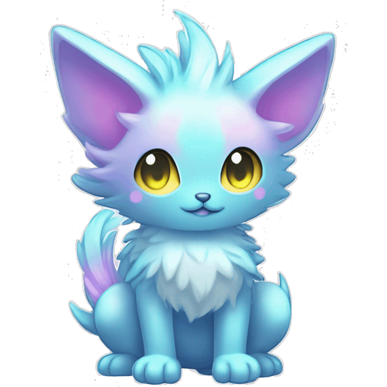 Shiny Shy Cool Sparkly Colorful Pastel Fluffy beautiful fantasy Kawaii Ethereal Sona Fakemon-animal Full Body emoji