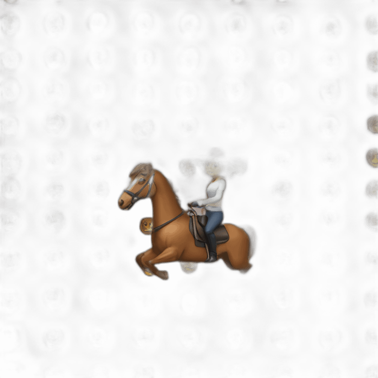 women on a horse with the number 54 emoji