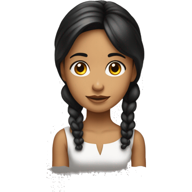 niña morena cabello largo negro emoji