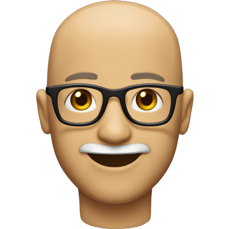 Bald man with glasses and a short beard, smiling emoji