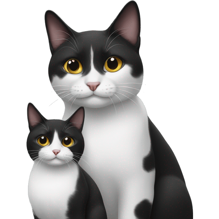 two black and white cats emoji