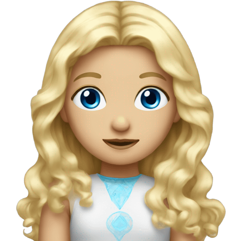 long blonde hair blue eyed girl with halo  emoji