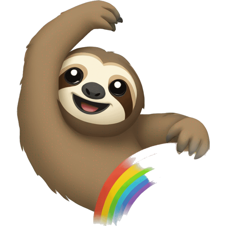 a sloth on a rainbow  emoji