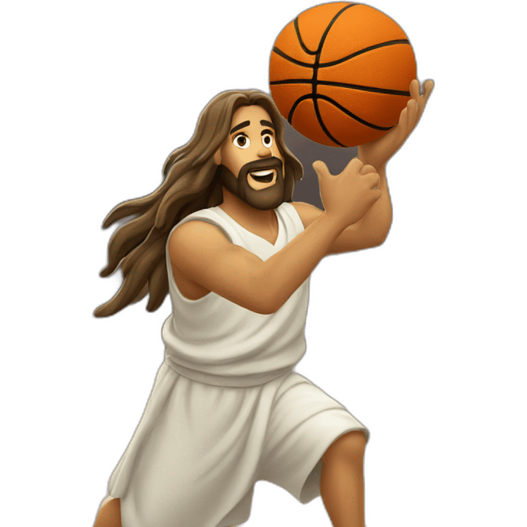 Jesus shooting basketball emoji