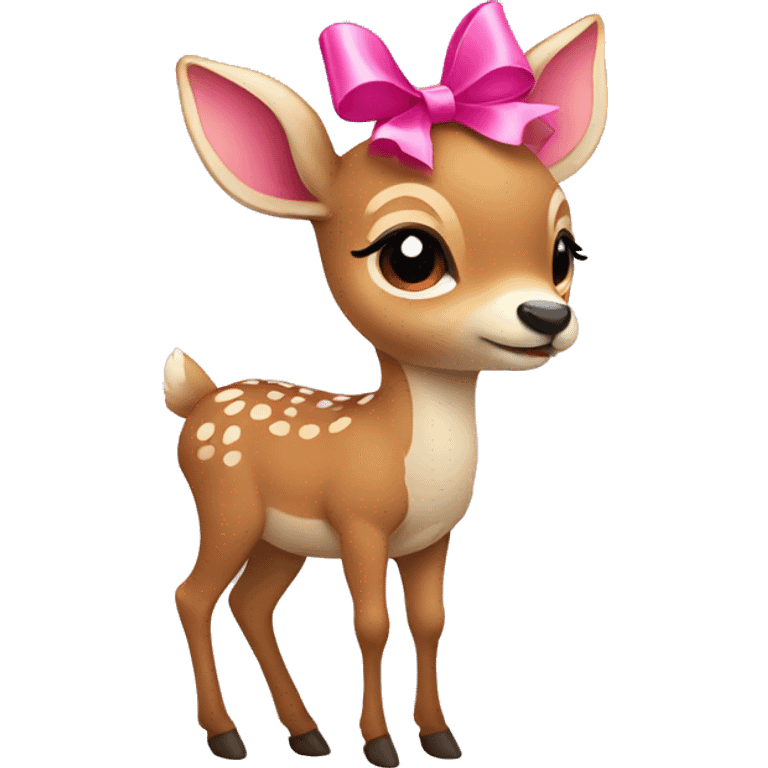 Small deer with pink bow emoji