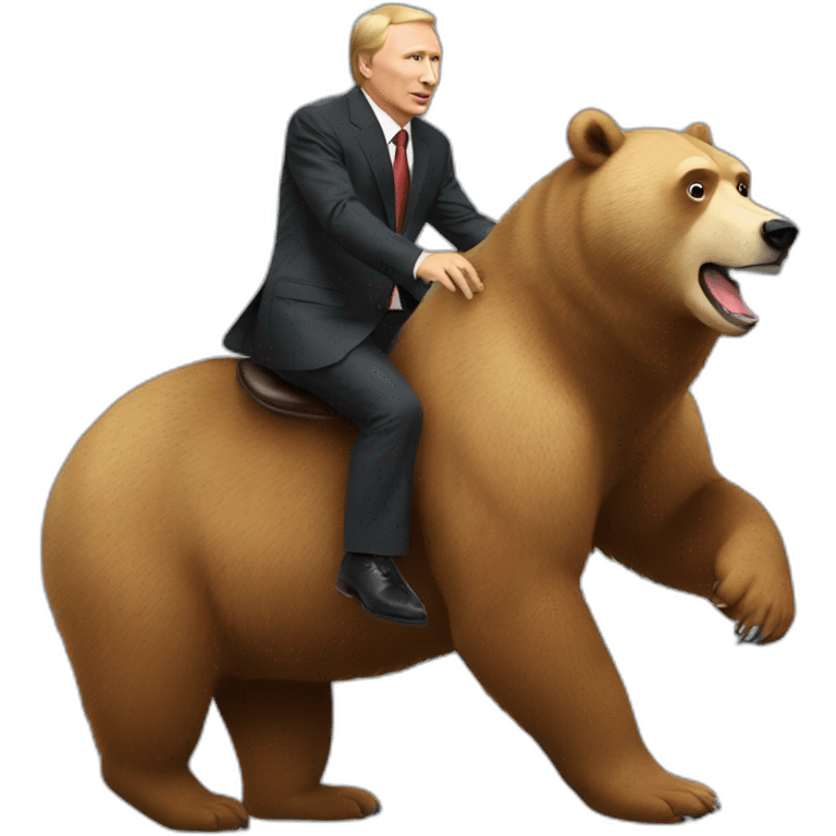 Vladimir Poutine riding a bear emoji