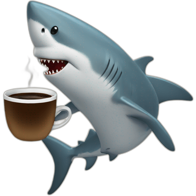 shark with coffee emoji