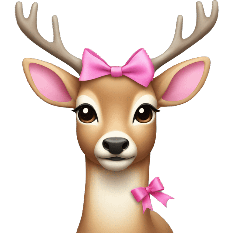 Deer with pink bow emoji