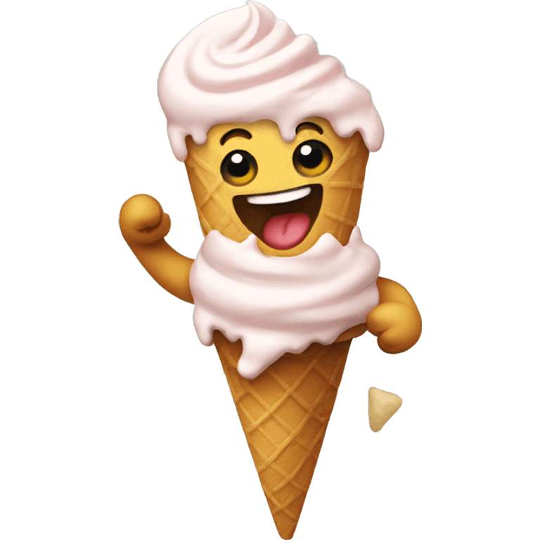 Ice cream dancing emoji