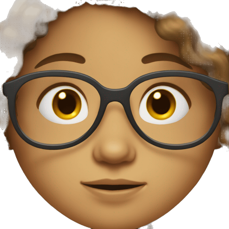 Girl with glasses and brown shaggy hair emoji