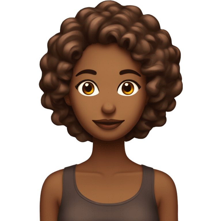 Chica de cabello rizado color chocolate durmiendo  emoji