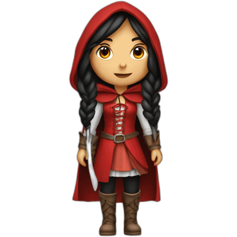 red-ridding-hood-girl-with-long-black-strait-hair-with-white-break emoji