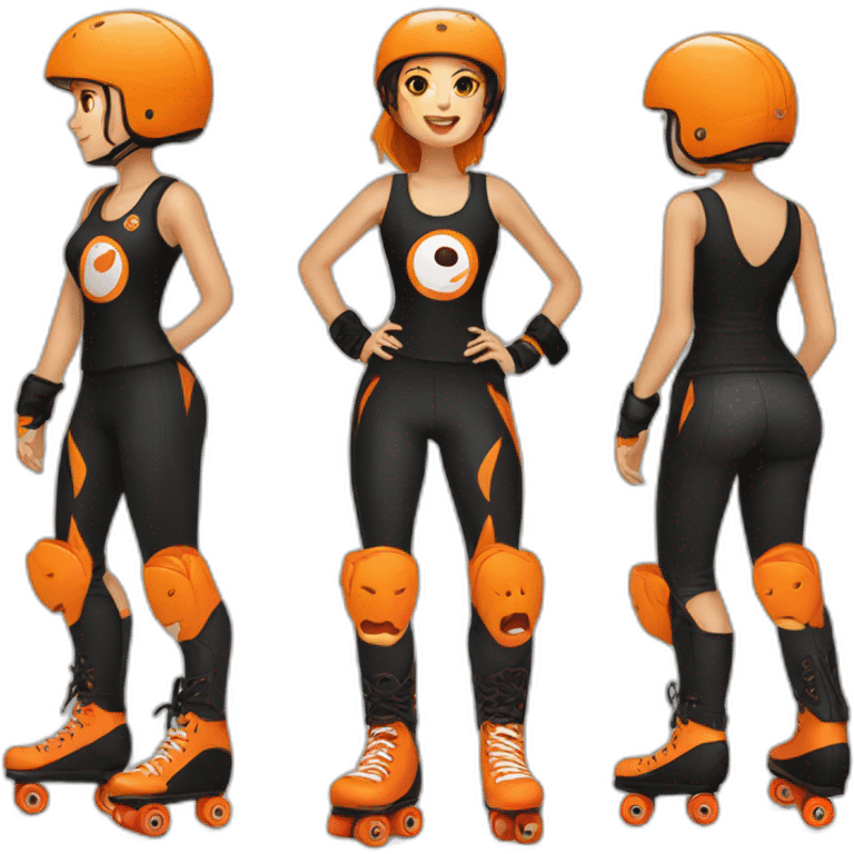 roller derby orange emoji