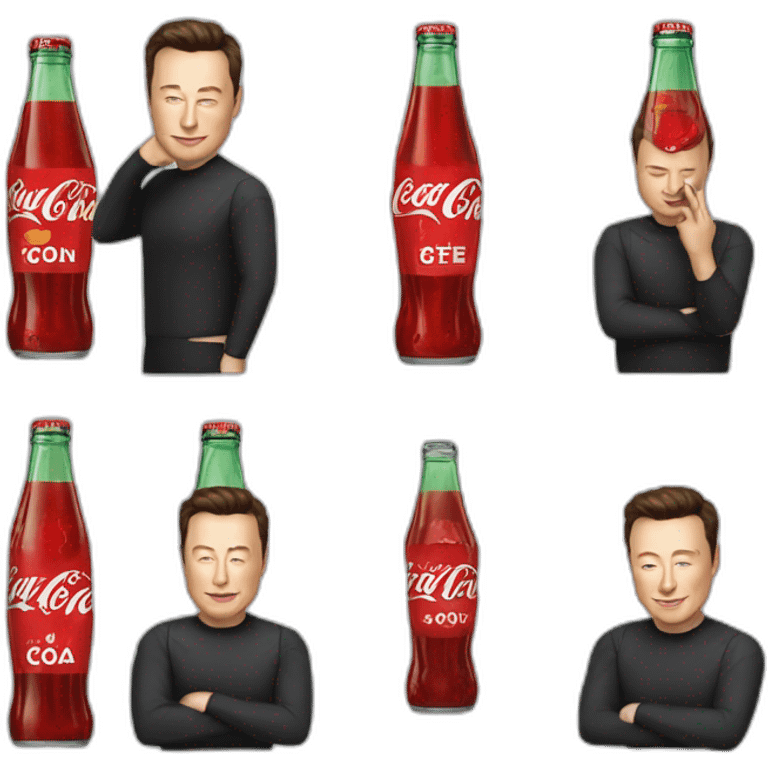 Elon musk drink a coke emoji