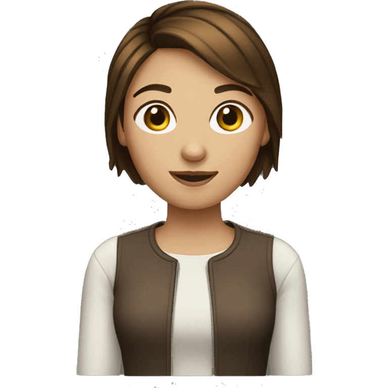 Girl with short brown hair emoji