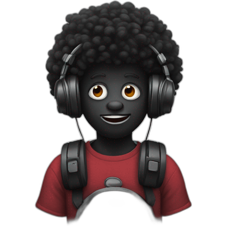 Golliwog listening to music emoji