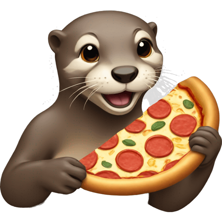 otter eating pizza emoji