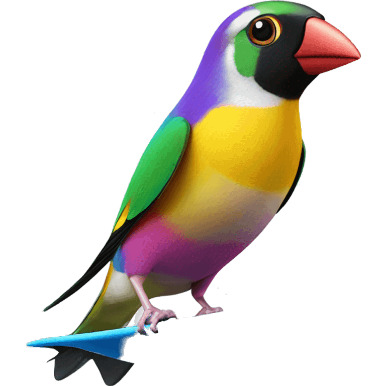 Gouldian finch surfing  emoji