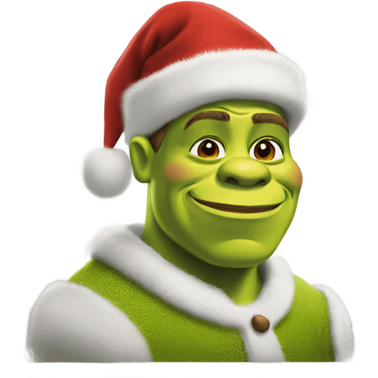 Shrek in Christmas hat emoji