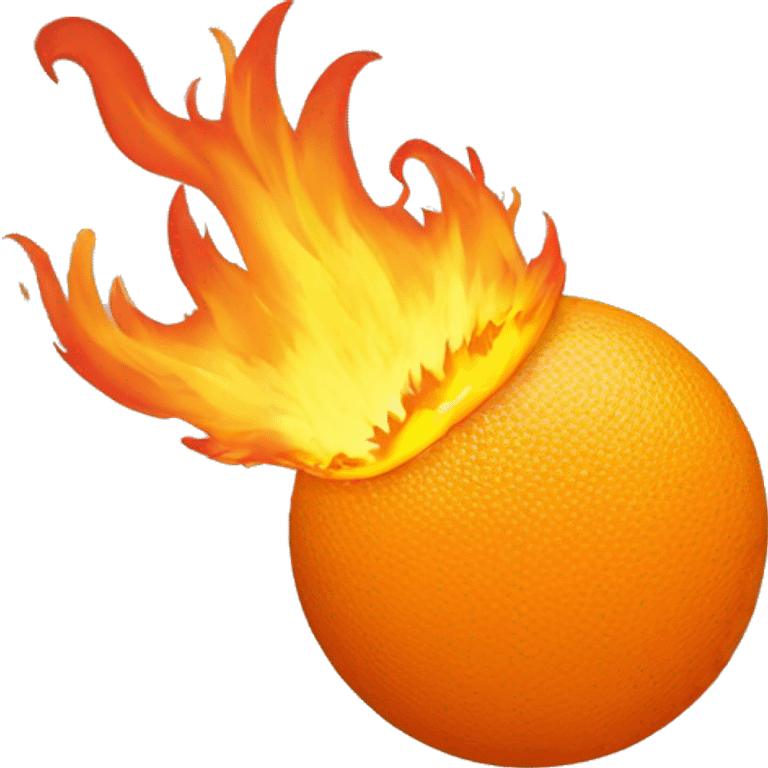 orange ball on fire flying through the air emoji