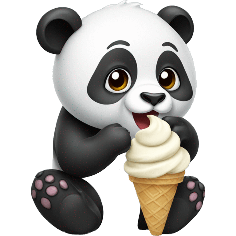 Panda eating ice cream emoji