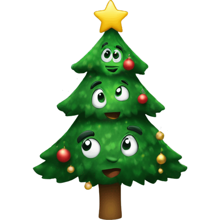 Christmas trees hugging emoji